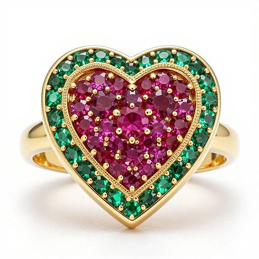 Vibrant Sacred Heart Micro Mosaic Ring