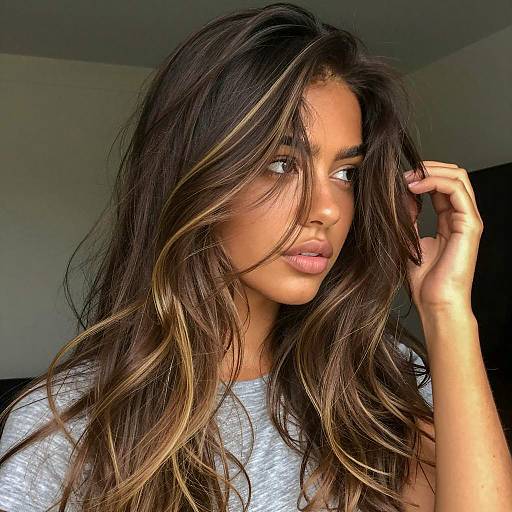 Young Woman with Blonde Highlighted Hair