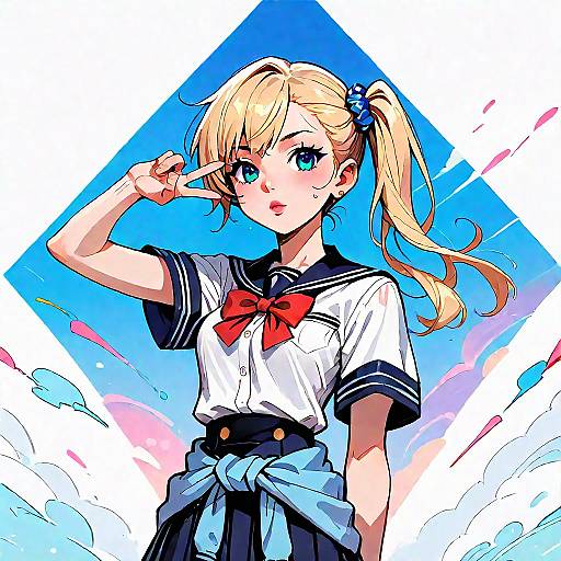 Hayasaka Inspired Blonde Schoolgirl Portrait