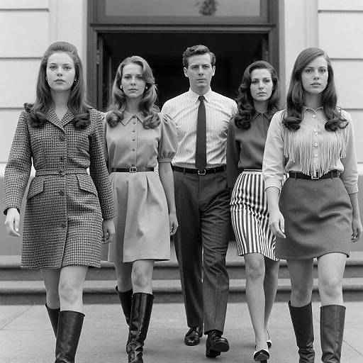 1960s Style Outdoor Walk in B&W