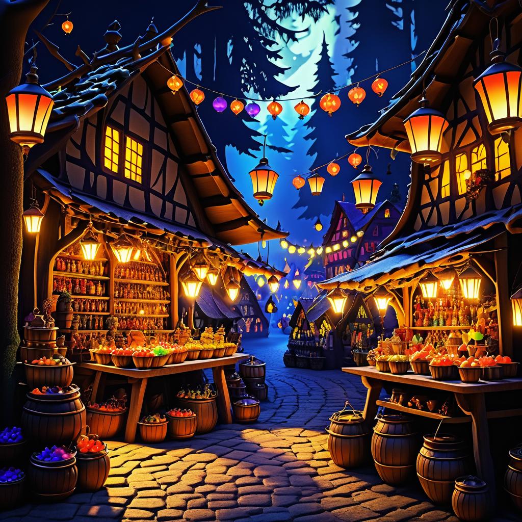 Enchanting Goblin Market in Dark Forest