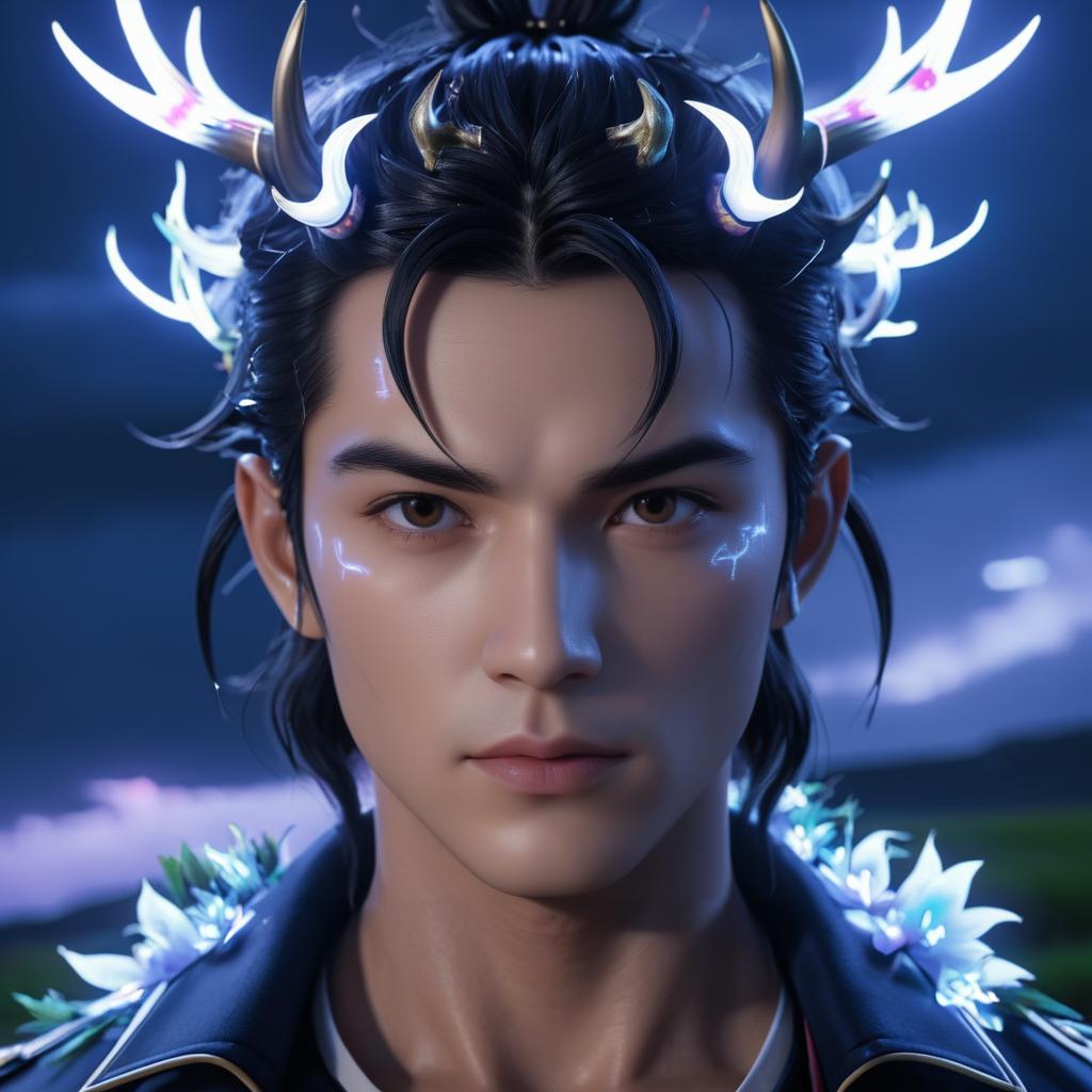 Hyper-Realistic Portrait of Thunder Stag