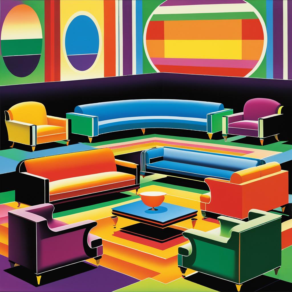 Vibrant Art Deco Sofa Designs by Outram