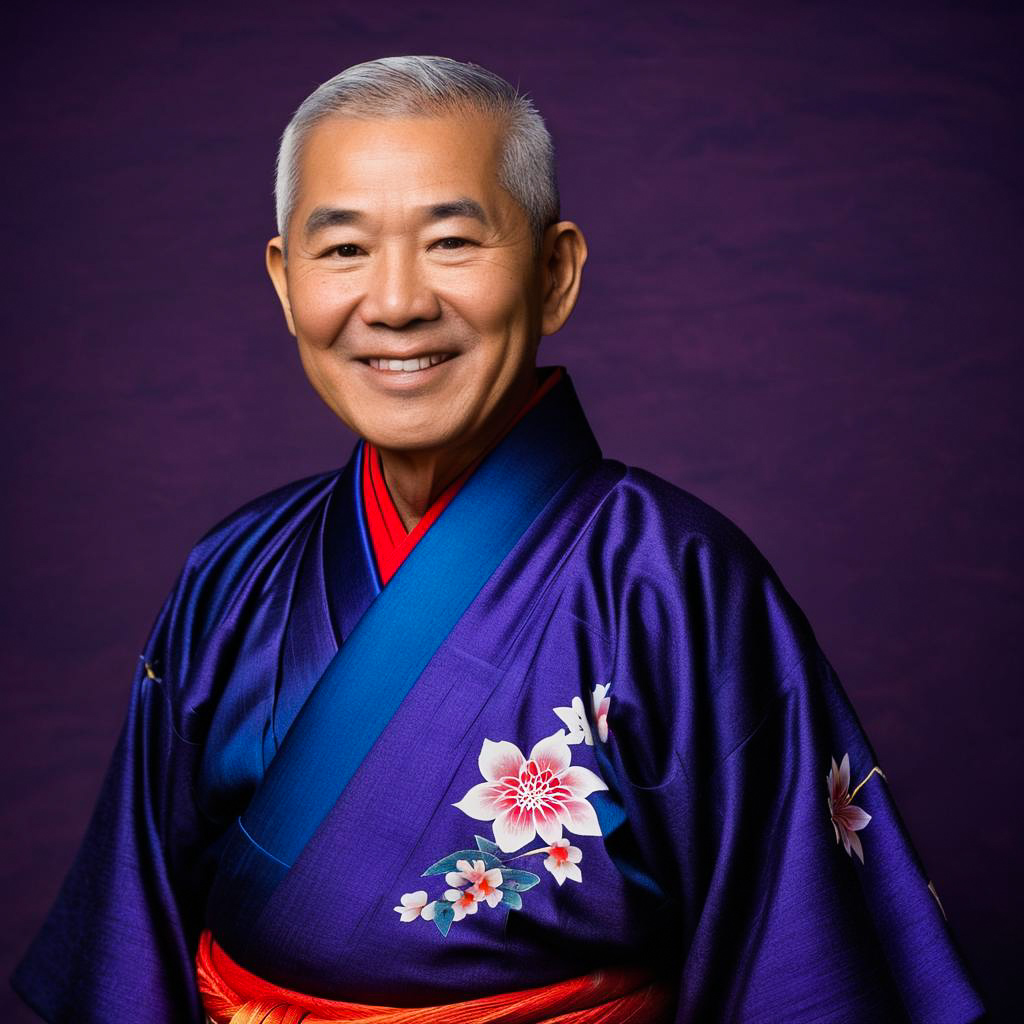 Vibrant Elderly Man in Traditional Attire