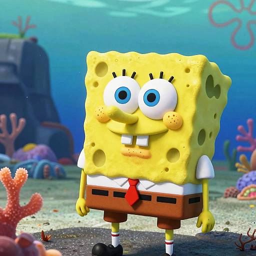 Hyper-Realistic Sponge Character Scene