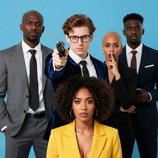 Vibrant Group Portrait with Unique Characters