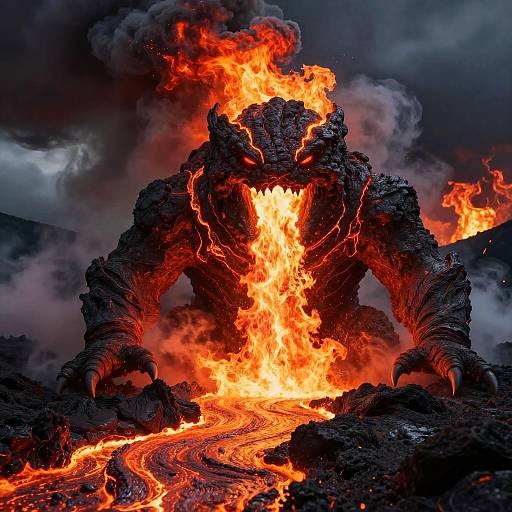 Giant Molten Lava Monster Chaos