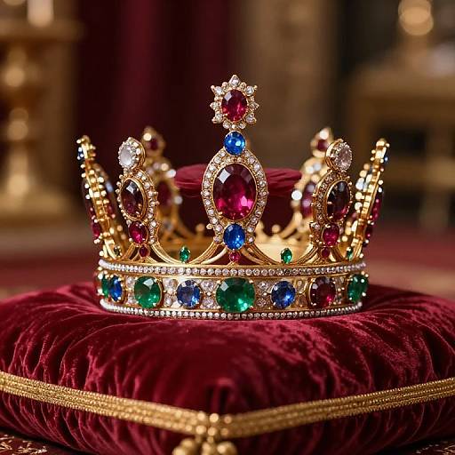 Ornate Jewel-Encrusted Royal Crown