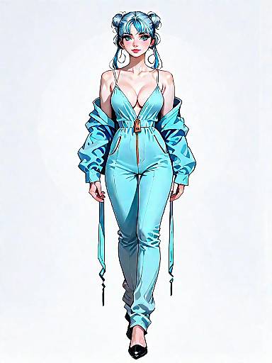 Chic Minimalist Woman in Velvet Jumpsuit