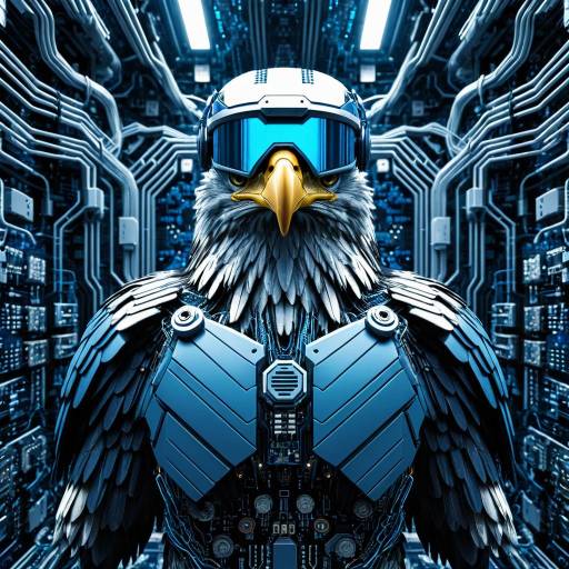 Futuristic Cybernetic Eagle 3D Render