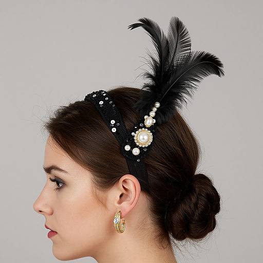 1920s Elegant Feathered Headband