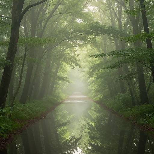 Ethereal Misty Forest Pathway