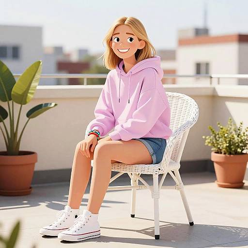 Teenage Girl Urban Rooftop Portrait