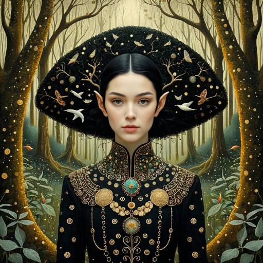 Fantasy Portrait of Enigmatic Elf in Ornate Attire