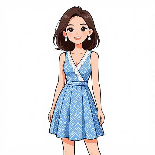 Smiling Woman in Summer Dress