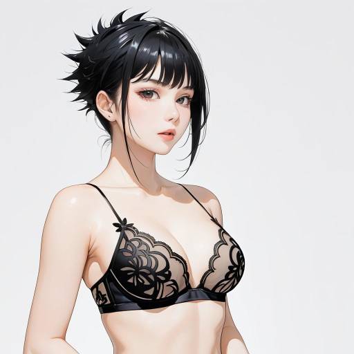 Energetic Woman in Delicate Lingerie Energetic Woman in Delicate Lingerie