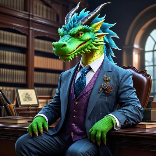 Dragon Professor in Elegant Suit