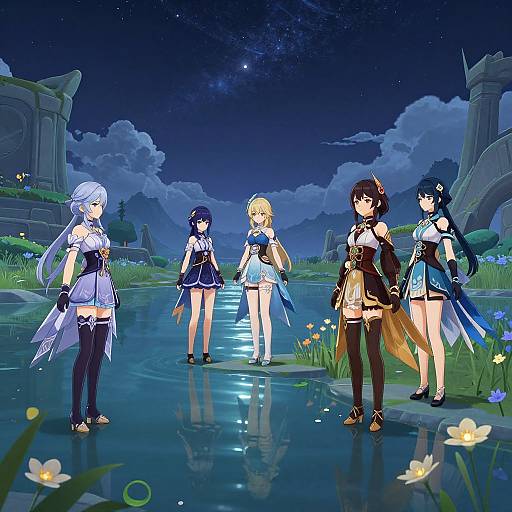 Genshin Women by Tranquil Starry Lake