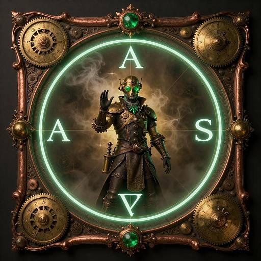 Steampunk Alchemist in Brass and Emerald