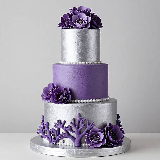 Purple and Silver Wedding Cake Ideas