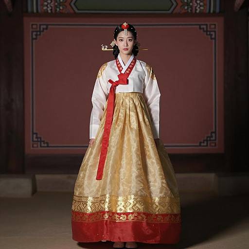 Elegant Asian Woman in Traditional Attire