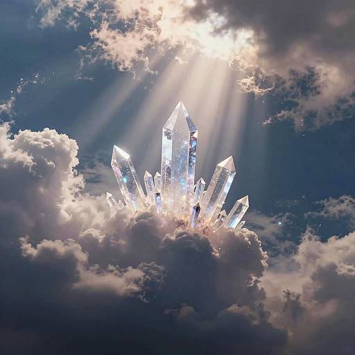 Crystal Shards Piercing Mystic Clouds