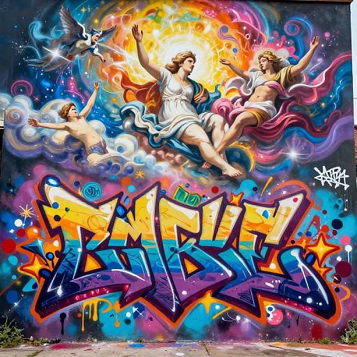 Heavenly Graffiti Street Art Fusion