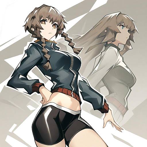 Illustration of Amane suzuha, steins;gate in the style of Deel (rkeg)