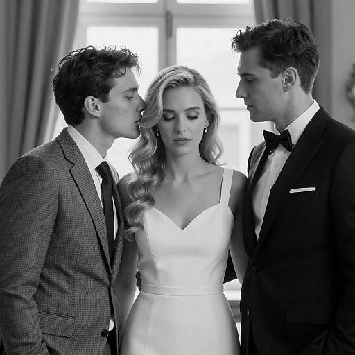 Intimate Indoor Moment in Black and White