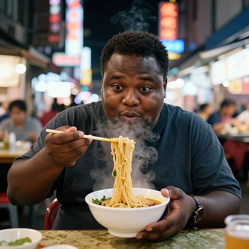 Vibrant Night Market Noodle Feast