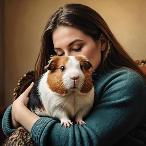 Gentle Guinea Pig in Cozy Setting Gentle Guinea Pig in Cozy Setting