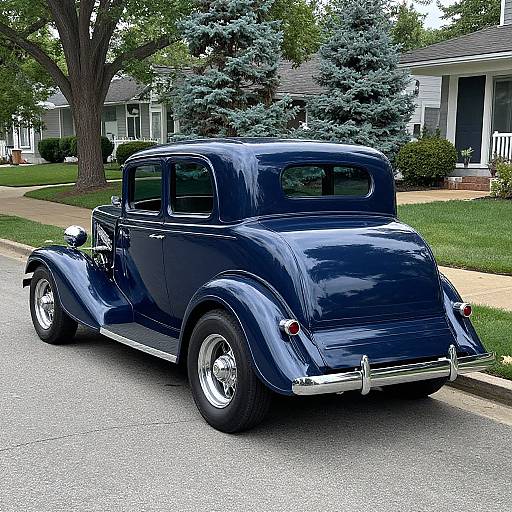 Shimmering 1935 Navy-Blue Ford Model 48