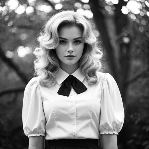 Vintage Style Blonde Woman in Monochrome