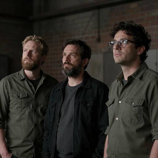 Three Men in Industrial Setting