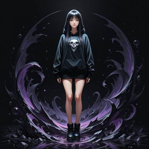 Defiant Petite Figure in Edgy Hoodie