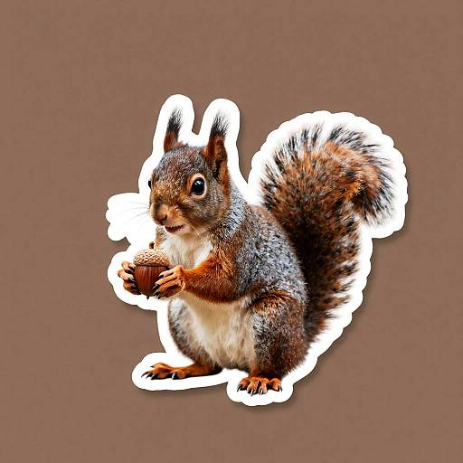 Squirrel Holding Acorn Sticker