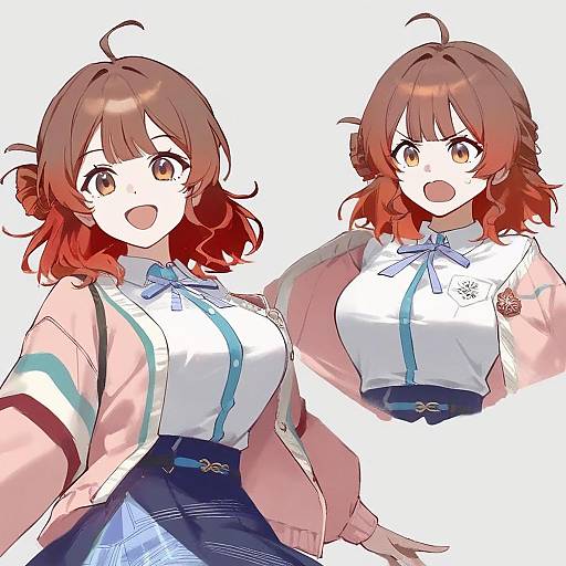 Illustration of Hanami ume, gakuen idolmaster in the style of Fangdan runiu