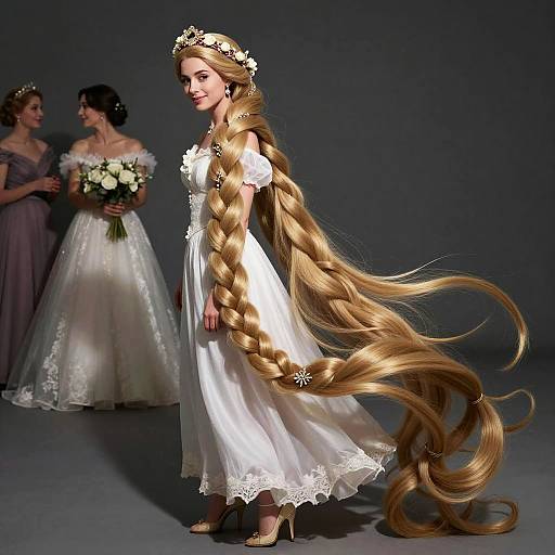 Elegant Woman with Absurdly Long Hair