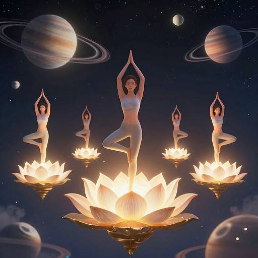 Celestial Yoga on Luminous Lotuses