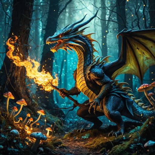 Arcane Dragon in Enchanted Forest Art