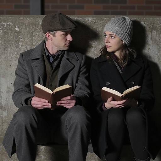 Candid Moment on a Concrete Wall