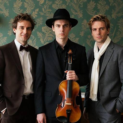 Elegant Indoor Trio with Violin Focus