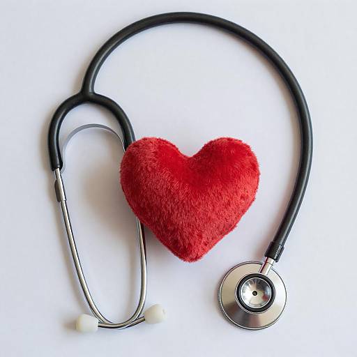 Stethoscope and Heart on White Background