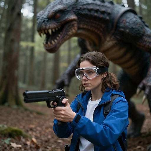 Brave Woman Faces Dreadful Creature