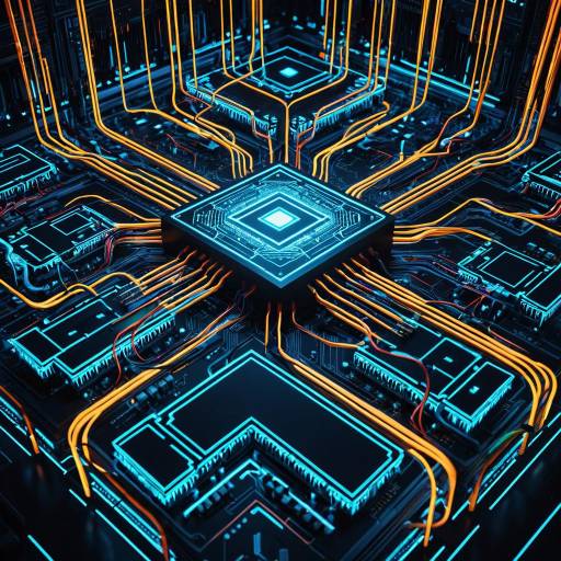 Futuristic Circuit Board with Glowing Wires