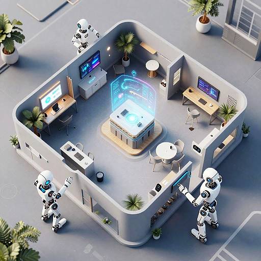 Futuristic AI-Designed Commercial Interiors