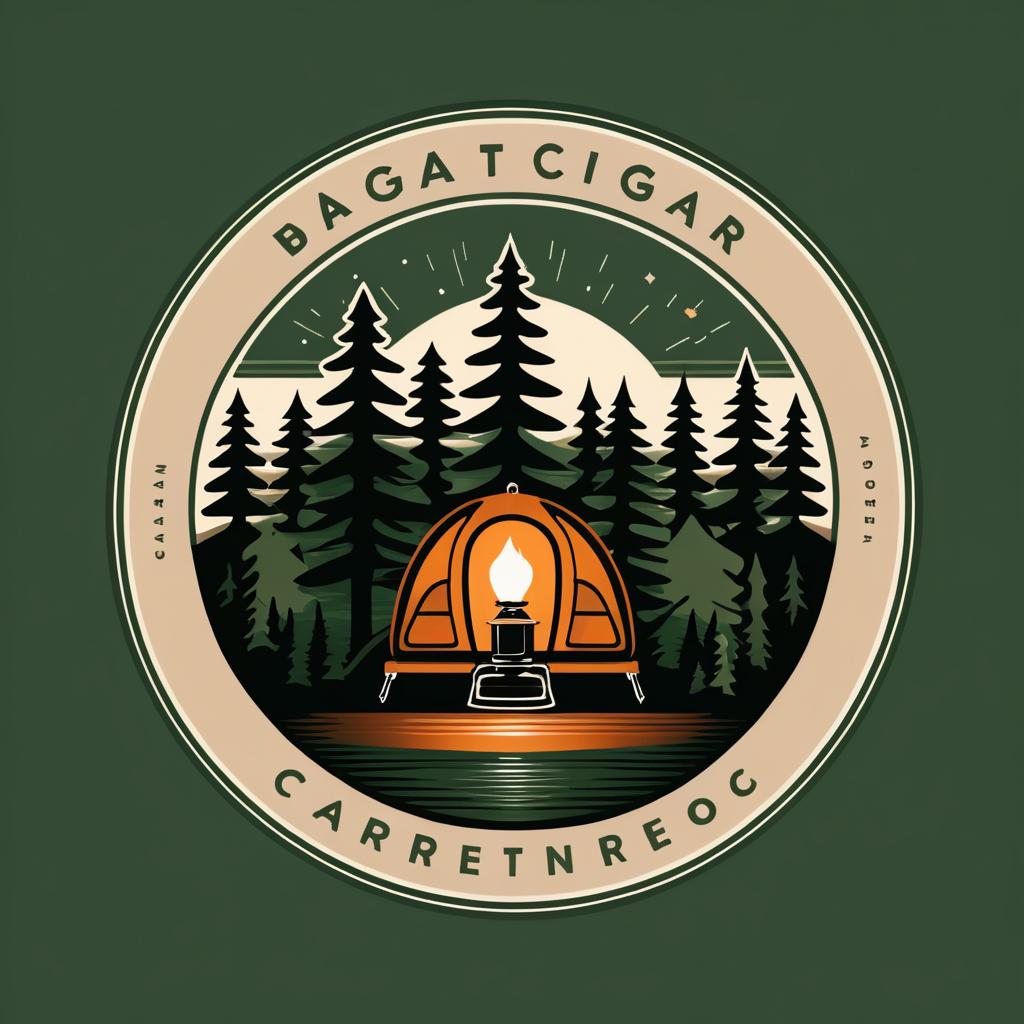 Vintage Camping Lantern Outdoor Logo Design