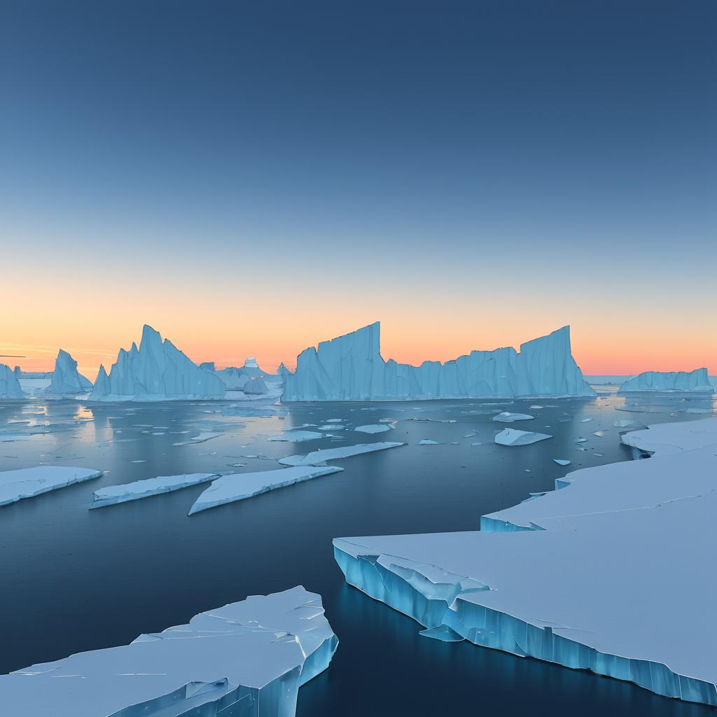 Serene Sunset Over Iceberg Alley Scene