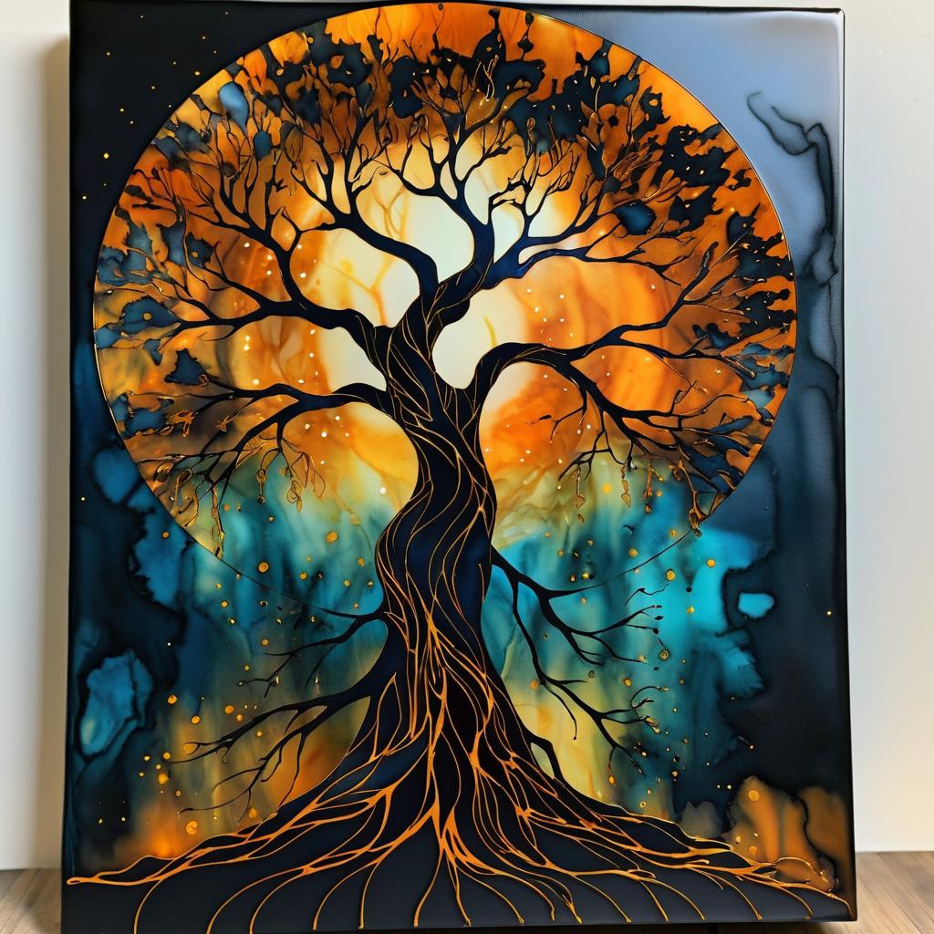 Ancient Tree Spirit Silhouette Art