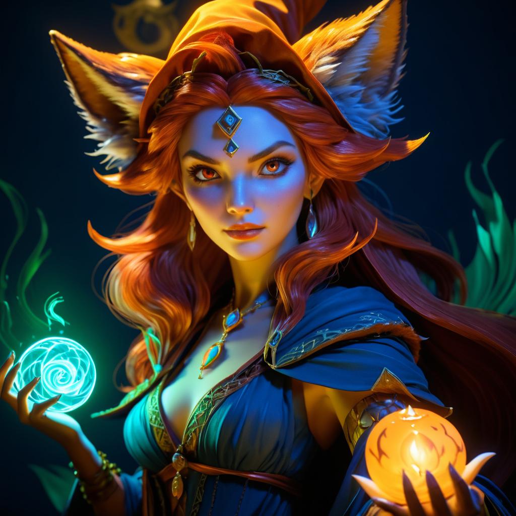 Epic Fantasy Portrait of a Fox Sorceress